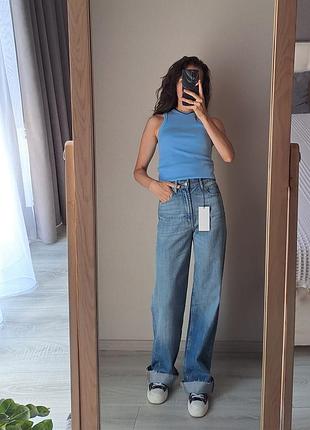Джинси zara зара wide leg , висока посадка, маломірять