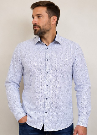 Чоловіча сорочка c&a slim fit з геометричним принтом l 43/44