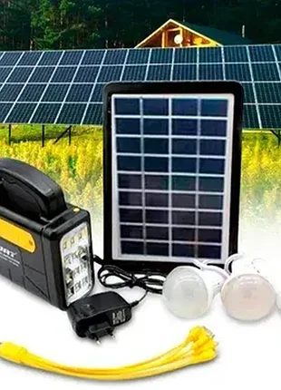 Портативна сонячна система освітлення з трьох ламп та usb solar power light system