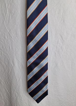 Шовкова краватка profuomo originale (100% silk / seta, італія), регатна смужка