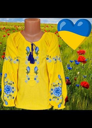 Вишиванка на дівчинку льон