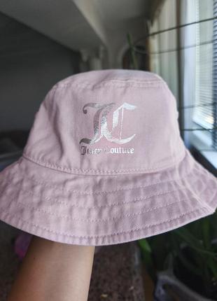 Розовая детская панама juicy couture с фирменным серебристым логотипом "jc".