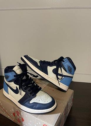 Кроссовки nike air jordan 1 obsidian