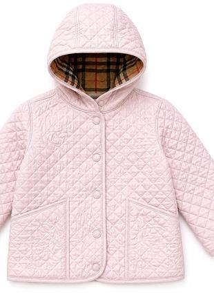 Оригінал burberry kids — рожева стьобана куртка 2y / 92 см