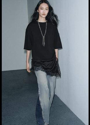 Футболка з мереживом zara m