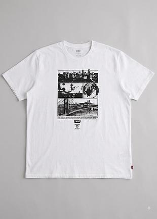 Біла чоловіча футболка levi's з принтом (3xl)