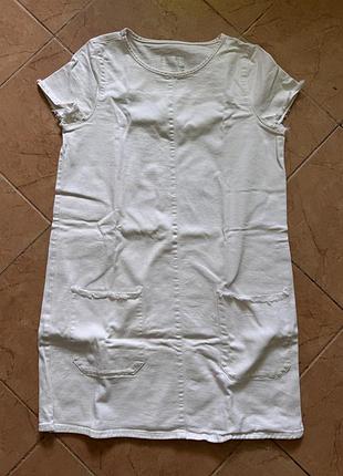 Біле джинсове плаття zara