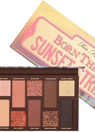 Палетка тіней too faced born this way sunset stripped (16 відтінків)