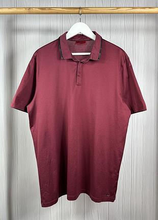 Hugo boss red darseille розкішне поло в бордовому кольорі розмір xxl оригінал
