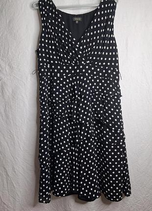 Шифоновое многоярусное платье миди в горошек alexon (р. 18 / xl-xxl)