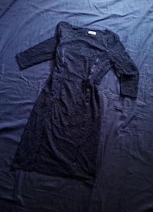 Коктельна кружевна сукня-футляр 34/xs
