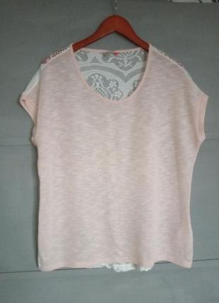 Футболка. блуза. мереживна спинка. великий розмір. оверсайз