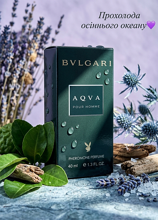 Чоловічі парфуми aqva pour homme 40 мл з феромонами — свіжий водяний шлейфовий аромат, стійка парфумована вода на подарунок чоловіку