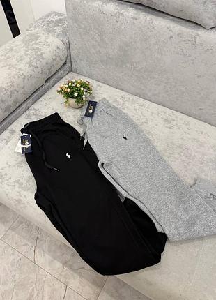 Брюки polo ralph lauren | 100% хлопок | s–xl | серые / черные | унисекс