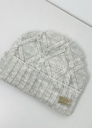 Женская зимняя теплая шапка ugg xs вязаная на флисе