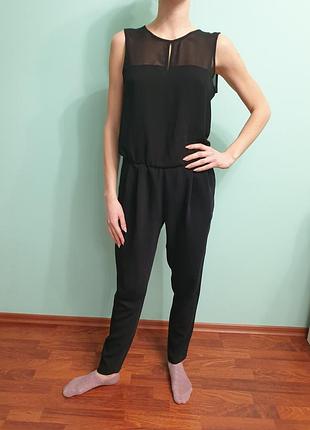 Zara basic стильный и элегантный черный комбинезон