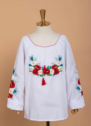Вишиванка з довгим рукавом для дівчаток