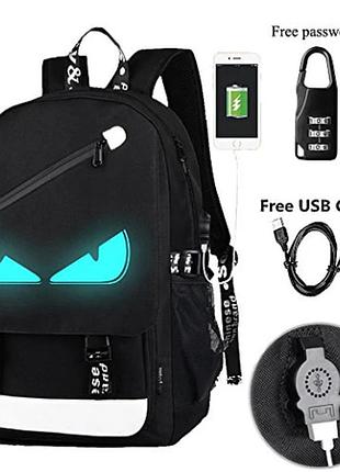 Рюкзак в школу светодиодный 46х30х14 см на 35 л с usb портом / рюкзак music с usb светящийся в темное new eyes