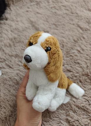 Мягкая винтажная игрушка собачка бегль