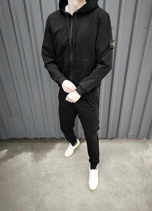 Чоловічий спортивний костюм stone island чорний