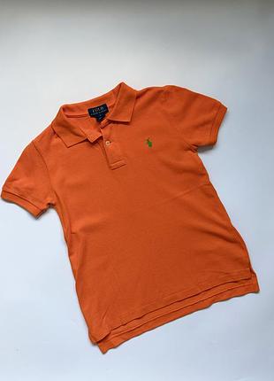 Яскраве оранжеве поло polo ralph lauren для хлопчика