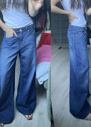 Джинси h&m широкі середня посадка wide regular waist jeans