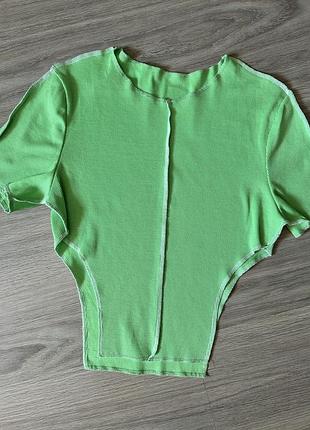 Shein яркий топ рубчик