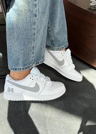 Мужские кроссовки nike sb dunk low x white grey / smb+ 🔗