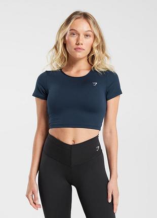 Gymshark everyday cap sleeve   женская спортивная кроп-топ футболка