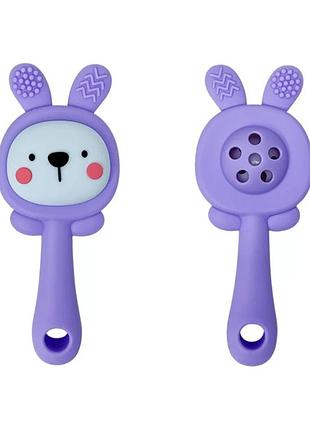 Силиконовый прорезыватель-погремушка "зайка" mgz-0427(violet)