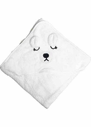 Детское полотенце с капюшоном mgz-0640(white) размер 80х80 см