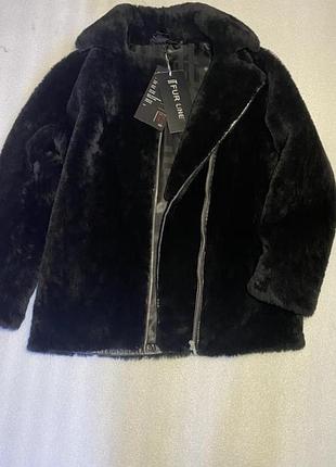 Шуба жіноча fur line натуральна з хутра астраган чорна