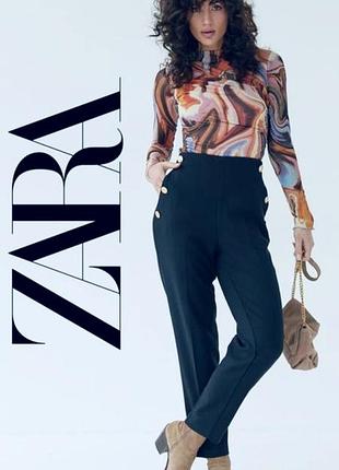 Сині штани брюки класичний повсякденний стиль zara розмір м