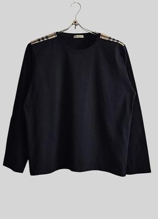 Бавовняний чорний лонгслів burberry