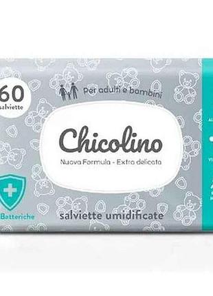 Салфетки влажные антибактериальная 60шт тм chicolino