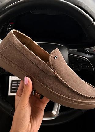 Чоловічі шкіряні мокасини levis legges taupe
