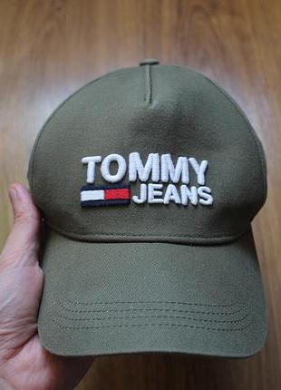 Унісекс кепка оливково-зелена бейсболка tommy jeans