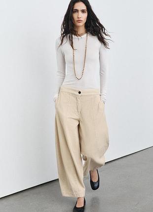 Вельветовые брюки barrel zara - xs, s, m