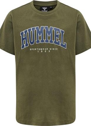 Фірмова футболка hummel хакі для хлопчика (розмір 8 років