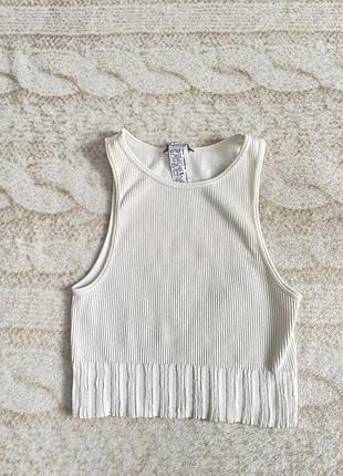 Молочна майка в рубчик zara, xs/s