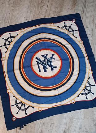 Шикарно коллекционный шелковый платок blue new york yacht club качества герме