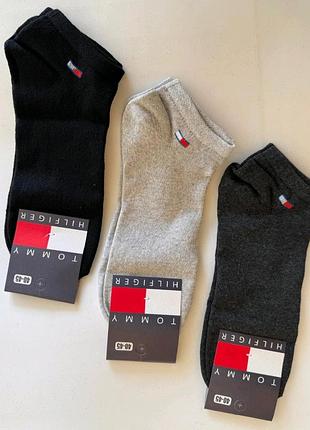 6 пар мужские демисезонные короткие спортивные носки tommy hilfiger 40-45 размер,ассорти.