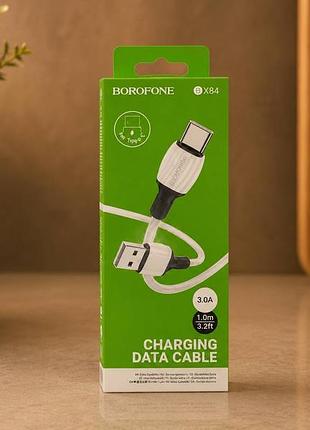 Кабель type-c для швидкої зарядки / кабель usb — type-c 1 м borofone, 3a, швидка зарядка