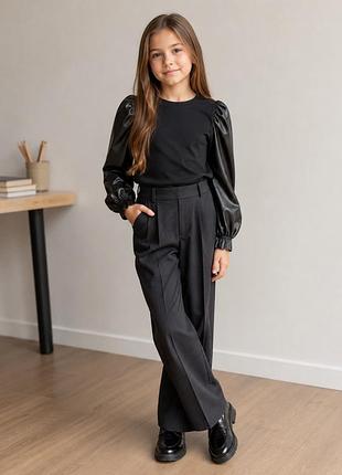 Блуза,блузка з рукавом із еко шкіри zara  10 років