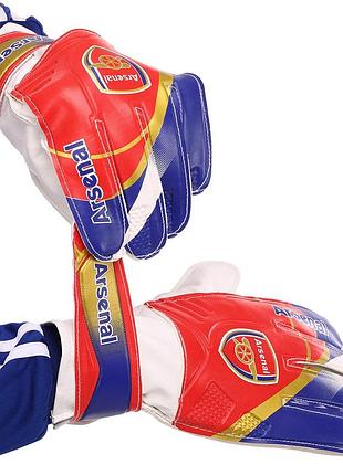 Перчатки вратарские ballonstar с символикой футбольного клуба arsenal размер 9-10 красный-синий 10