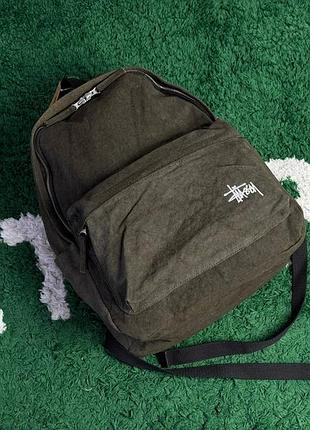 Брендовий рюкзак stussy canvas backpack washed black , сумка stussy , шкільний рюкзак stussy , спортивний рюкзак stussy