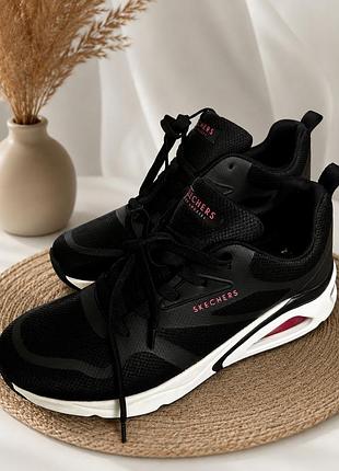 Жіночі чорні кросівки skechers tres-air uno - revolution-airy