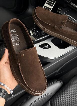 Чоловічі шкіряні мокасиниlevis legges brown