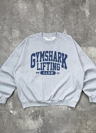 Світшот gymshark джимшарк lifting club graphic oversized crew neck сірий чоловічий/унісекс свитшот xl