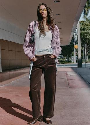 Прямые вельветовые брюки zara - 34, 36, 38, 40, 42, 44